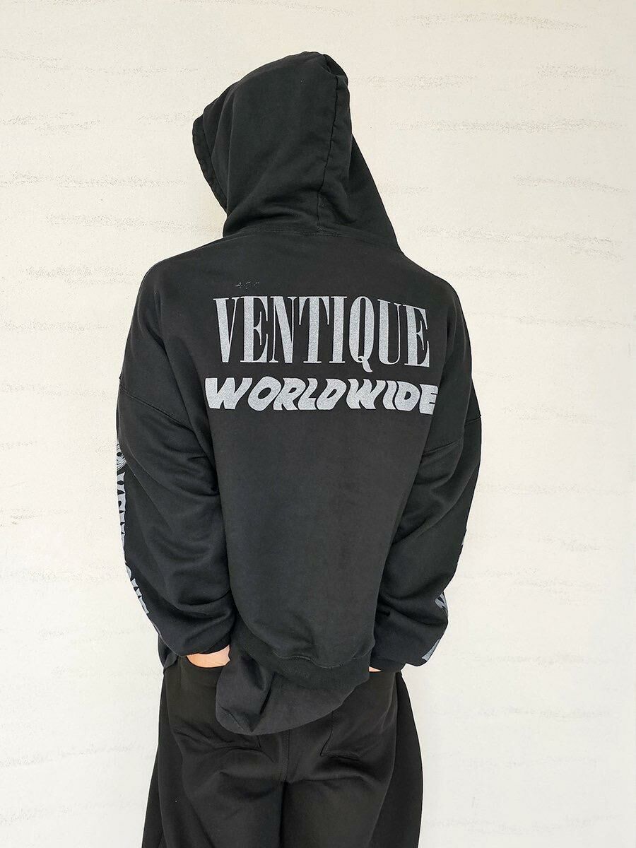 英文字圖案連帽衛衣 VENTIQUE-029T