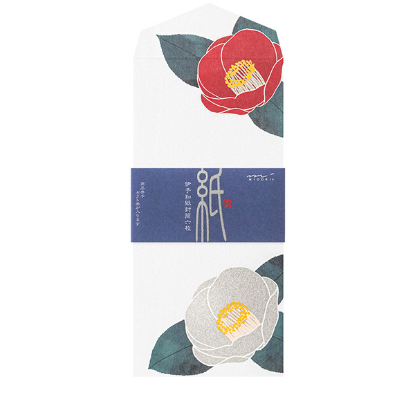 紅白山茶 絹印信封 JAPANWORKS日本名藝｜日本MIDORI