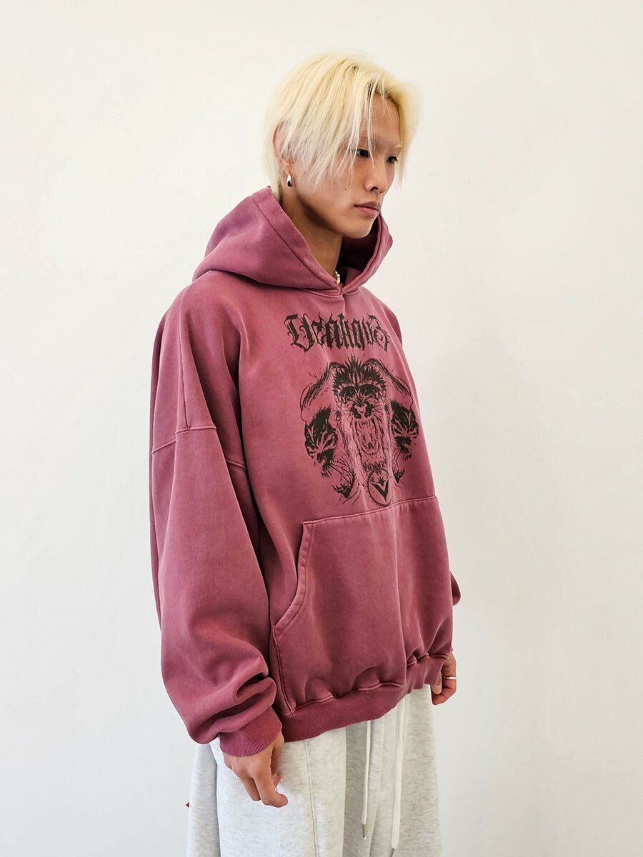 洗水英文字圖案連帽衛衣 VENTIQUE-032T