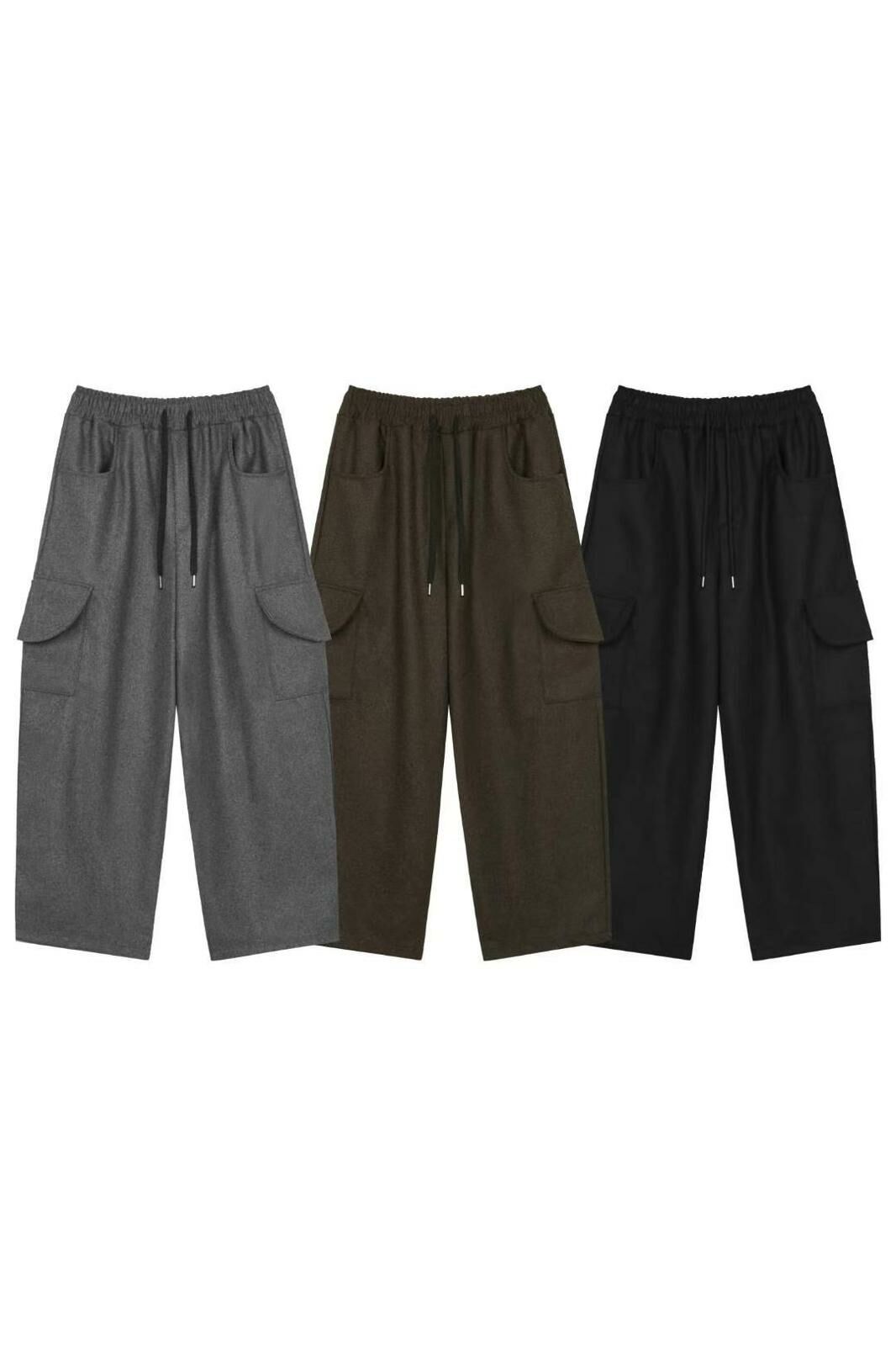 淨色工裝鬆身褲 VENTIQUE-034P