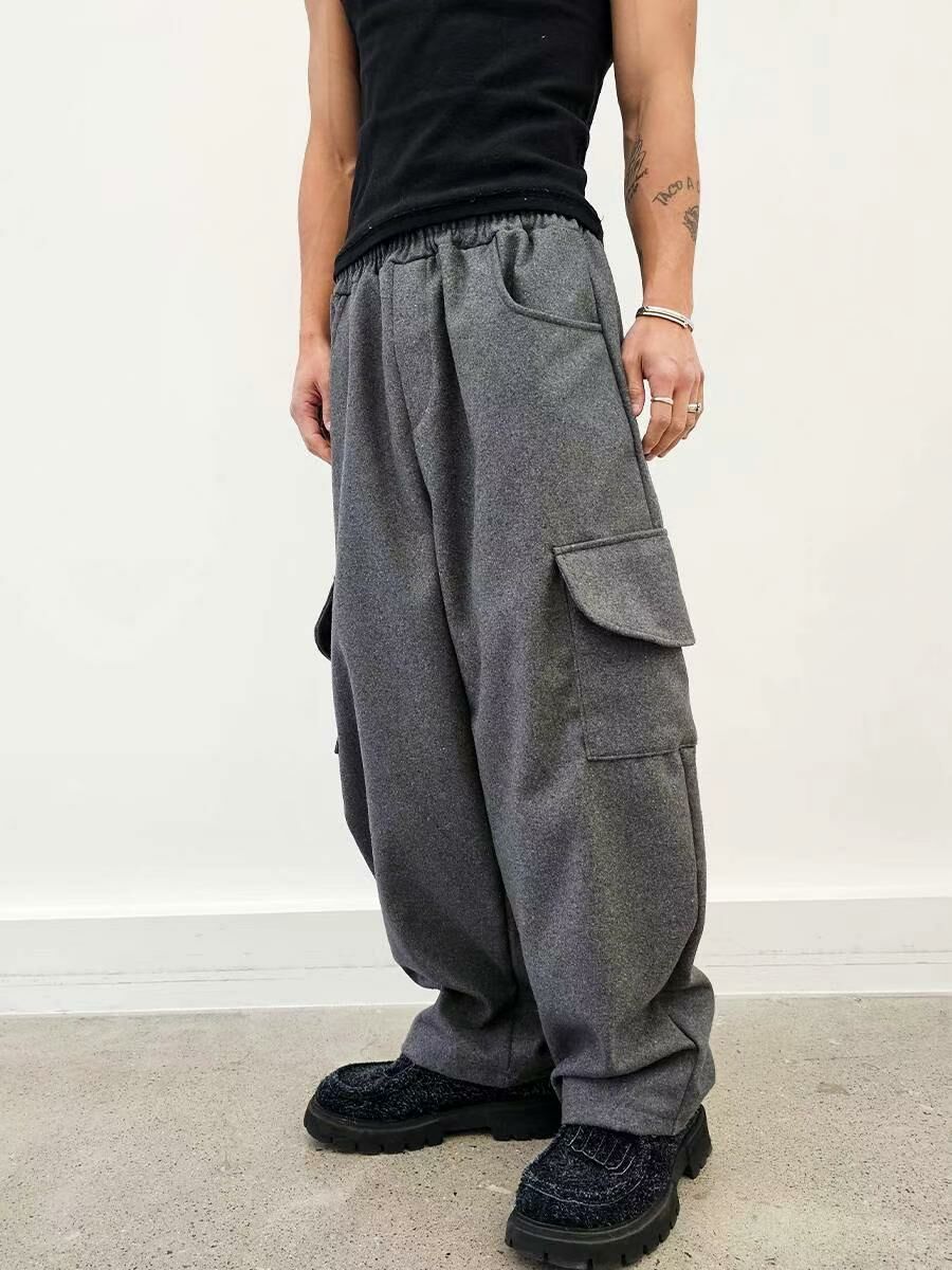 淨色工裝鬆身褲 VENTIQUE-034P