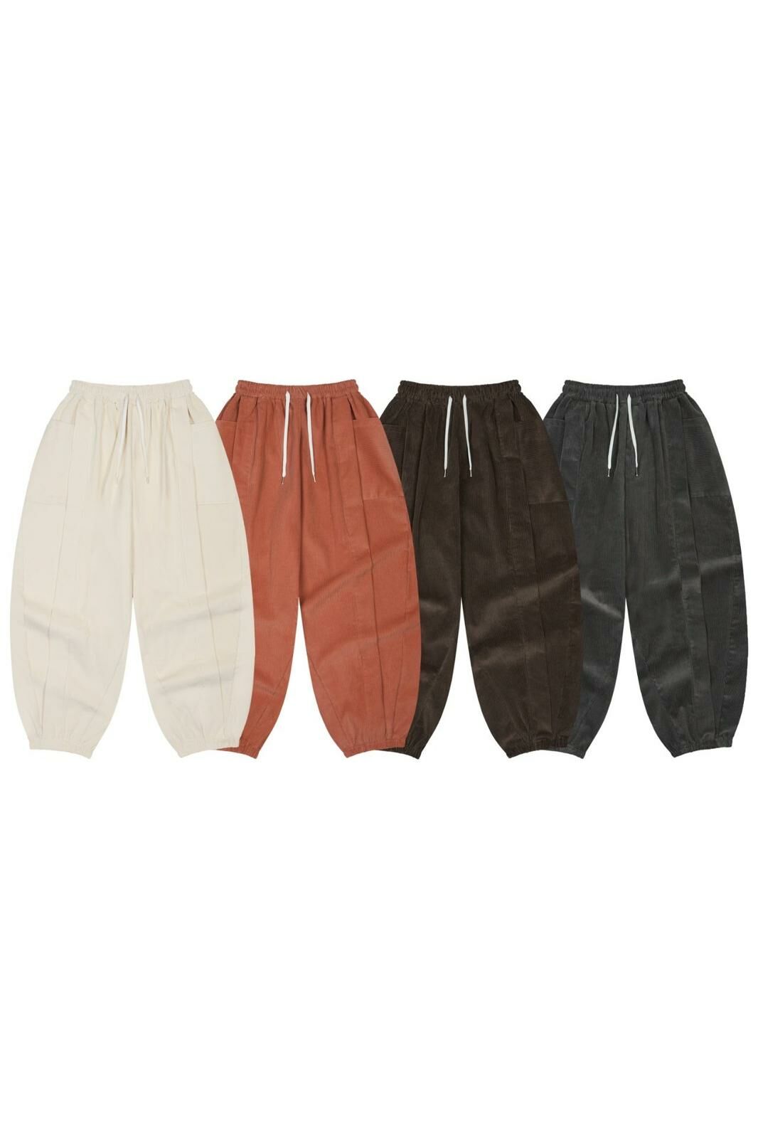 淨色束腳燈心絨鬆身褲 VENTIQUE-036P