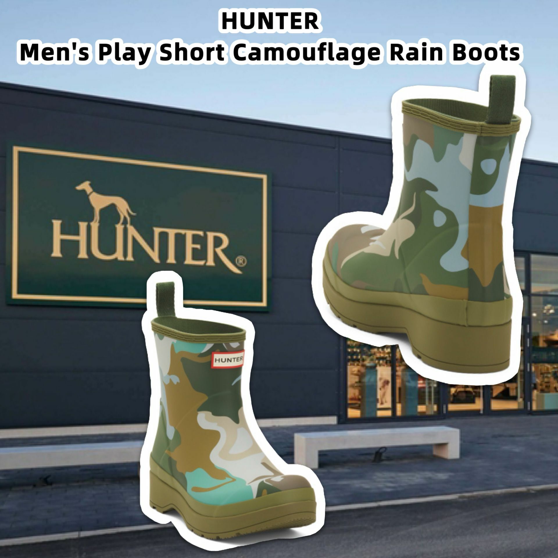 【預購】HUNTER Camouflage G010331 男裝雨靴