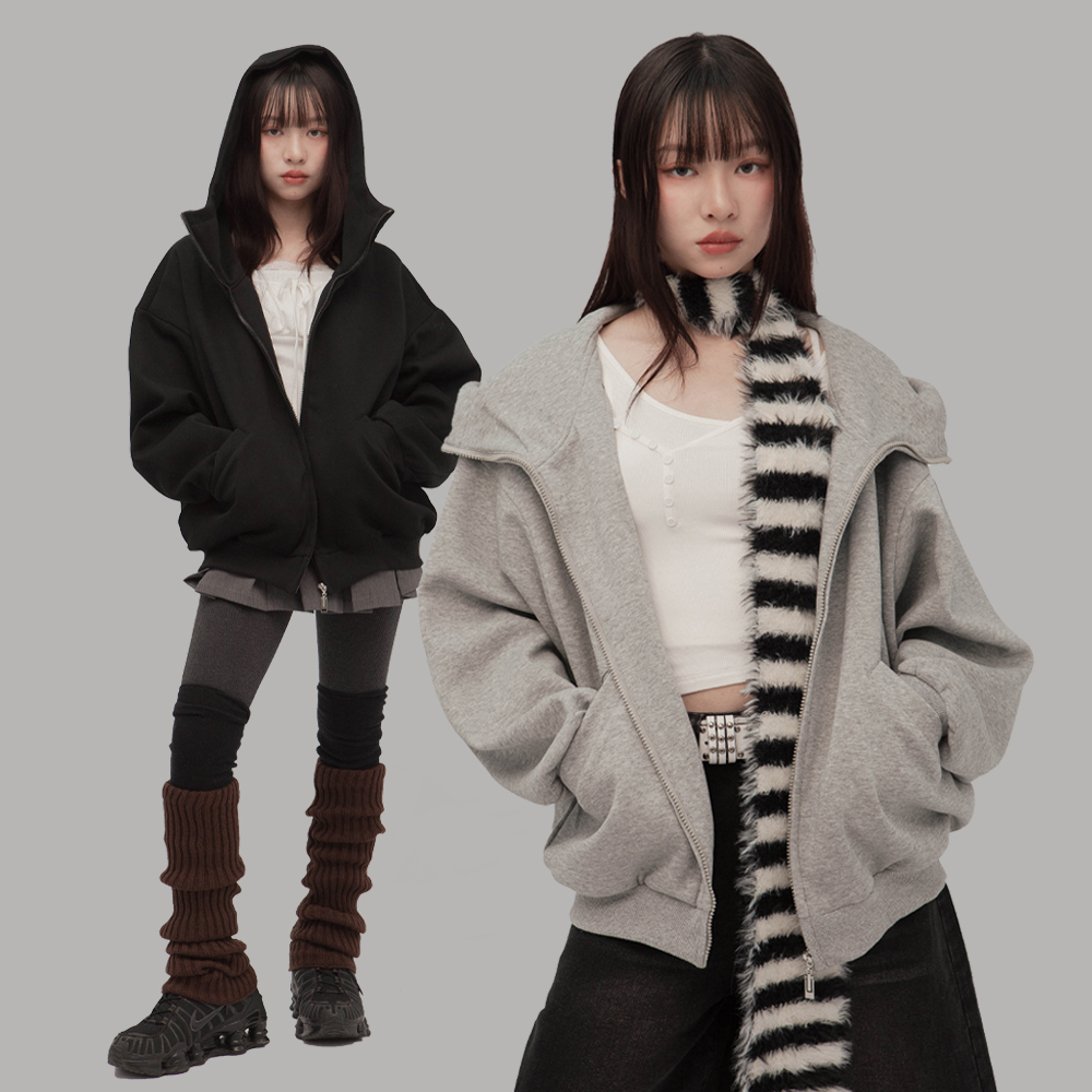 連帽休閒拉鍊外套