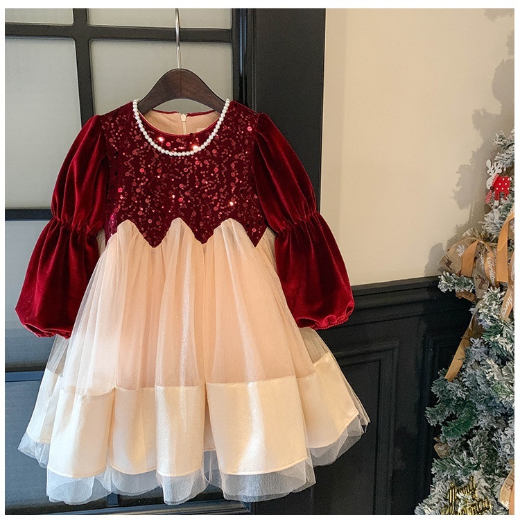 【限量】紅色閃閃公主紗紗裙洋裝(90-140)