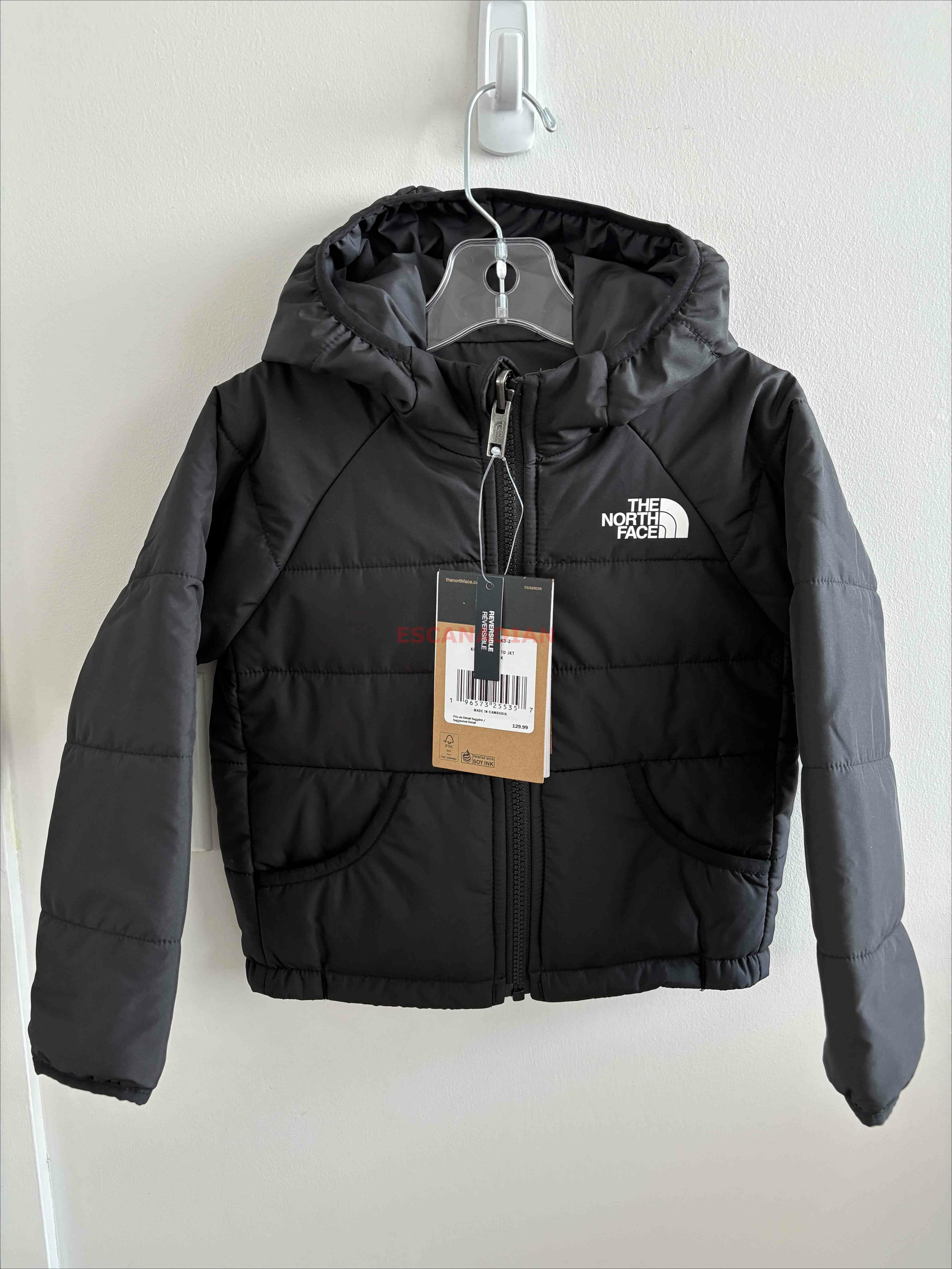 THE NORTH FACE 小童裝 Puffer鋪棉 雙面穿 防潑水 保暖 連帽外套