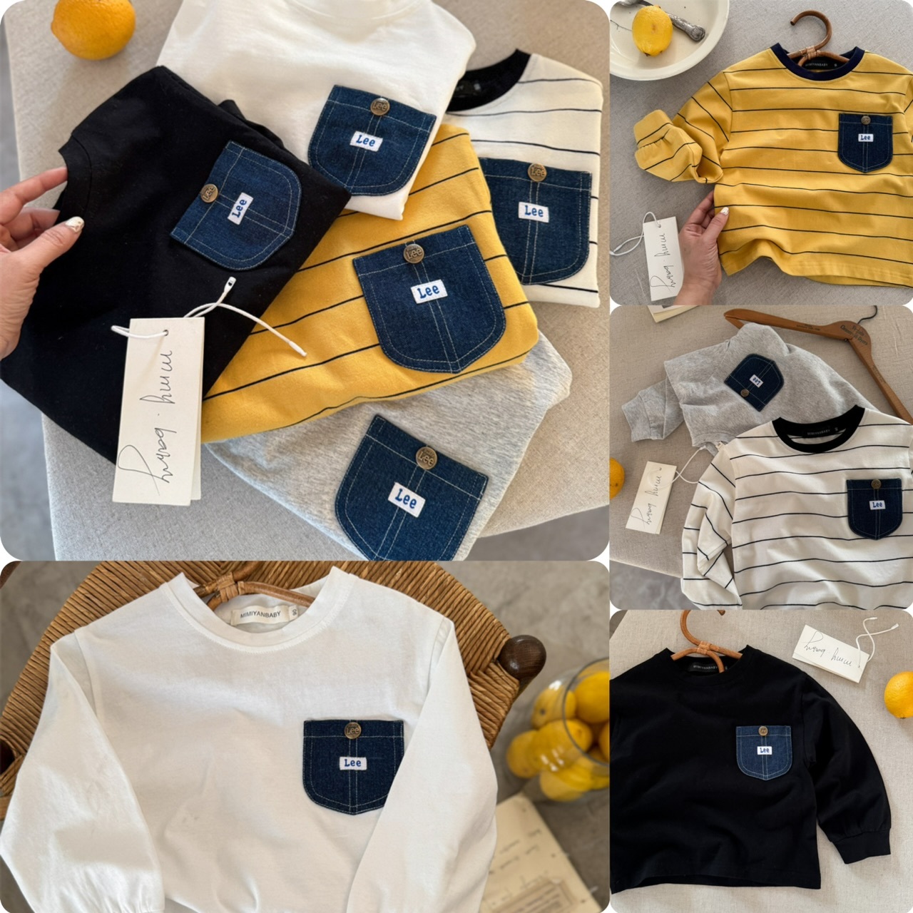 兒童Lee撞色胸袋薄款上衣 -2500012