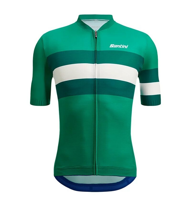 【Santini】環保光滑孟加拉 短袖車衣 空力緊身-綠