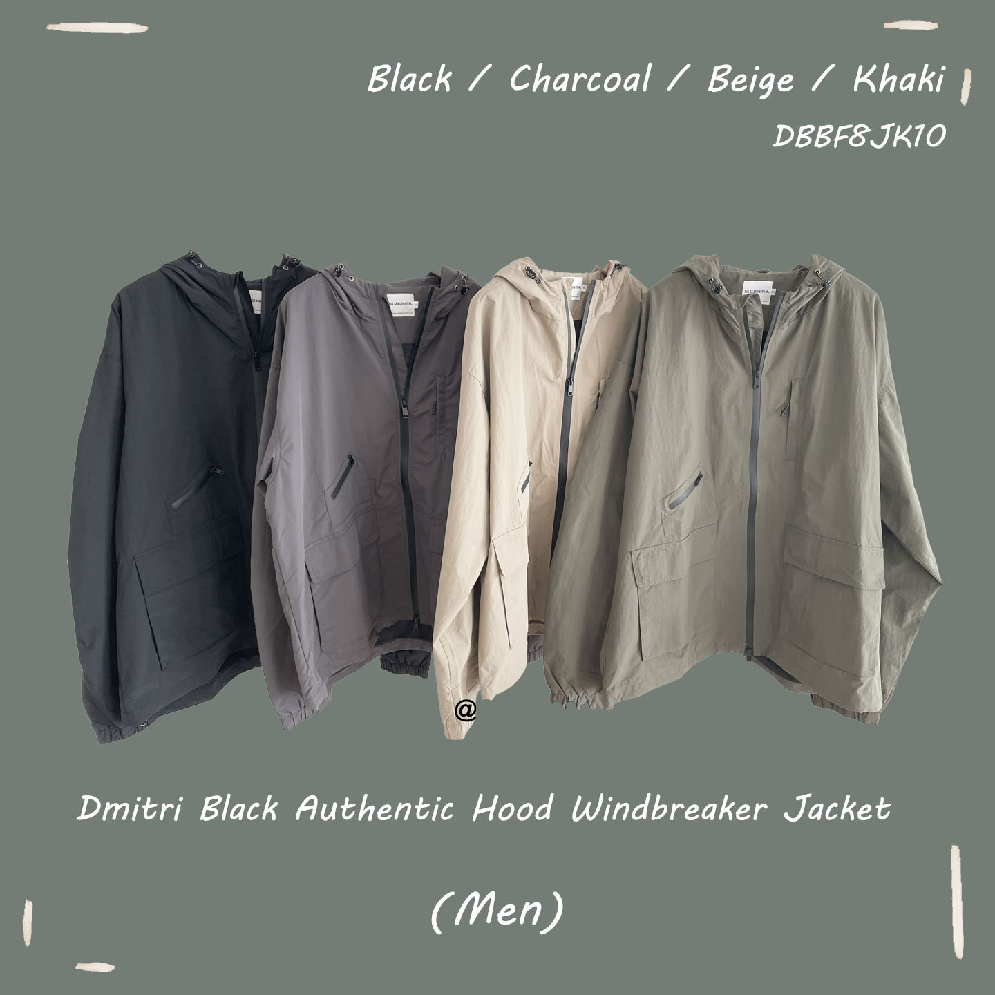 【OWN】DIMITRI BLACK 城市 機能 工裝 防風 防潑水 輕薄 透氣 涼感 連帽 外套 男女同款 黑色 綠色 卡其色 炭灰色