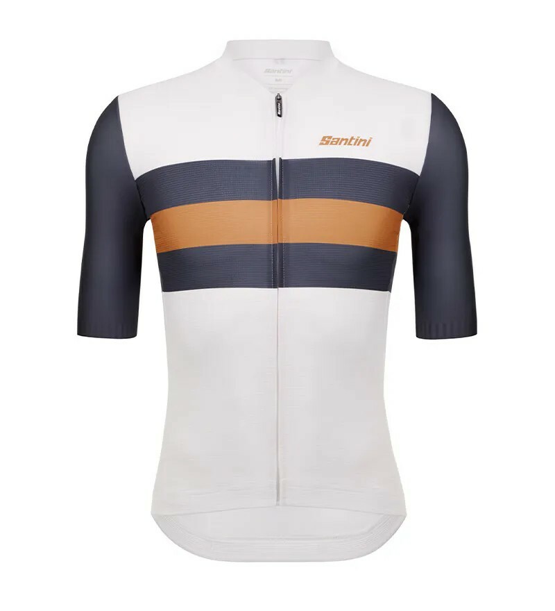 【Santini】2024環保光滑孟加拉 夏季短袖車衣 空力緊身-白