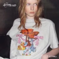 [S] RONRON ROMANTIC PARTY BASIC FIT T SHIRT,WHITE MELANGE, DS24BST1657WM (SRR20)