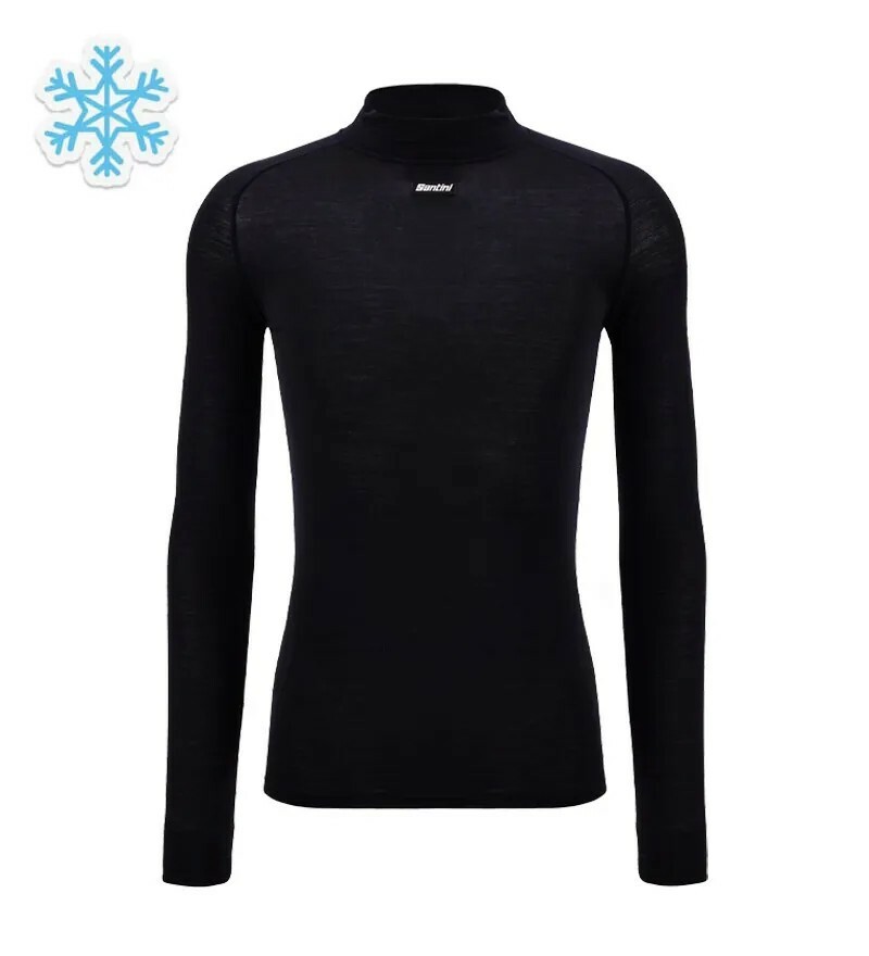 【Santini】羊毛 長袖保暖內衣 -黑
