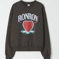 [S] RONRON HEART LAUREL SWEATSHIRTS,CHARCOAL, RR24CSW3733CC [FINAL SALE] (SRR26)