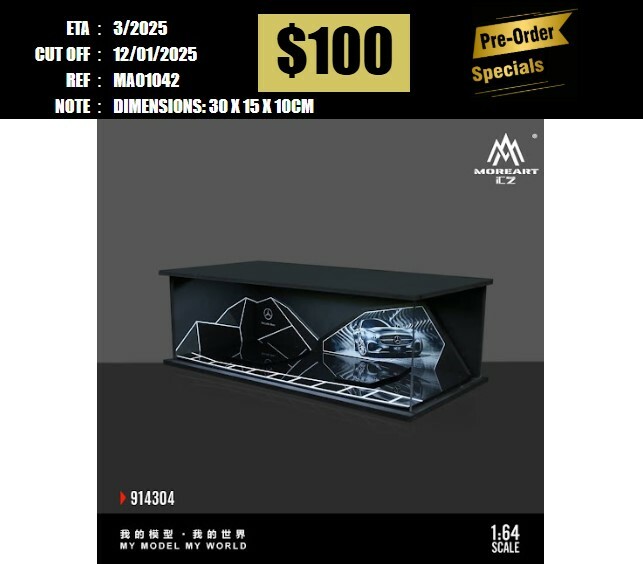 PO-$100 * MOREART * 1:64 DIORAMA - AUTO SHOW ROOM MERCEDES BENZ [OD04/01]
