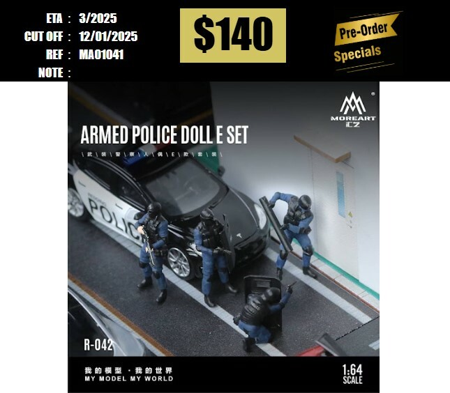 PO-$140 * MOREART * 1:64 FIGURE - ARMED POLICE DOLL SET [OD04/01]