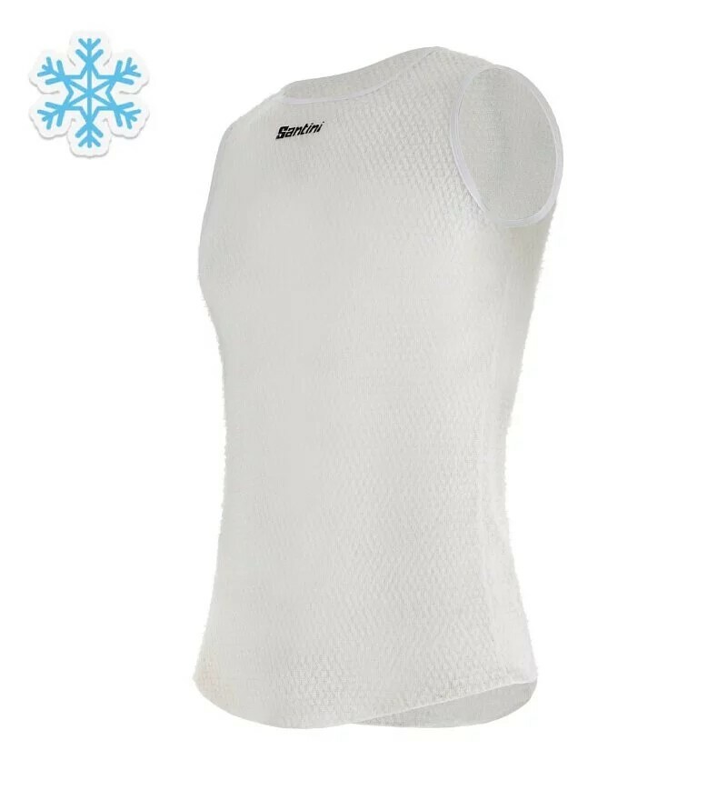 【Santini】阿爾發 保暖無袖內衣-白