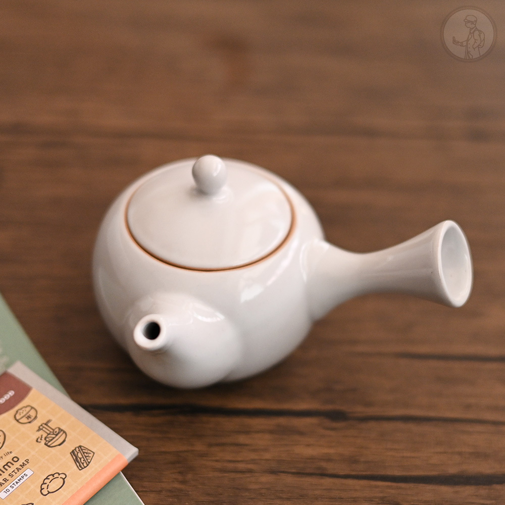 常滑燒 白色帶網急須 380cc