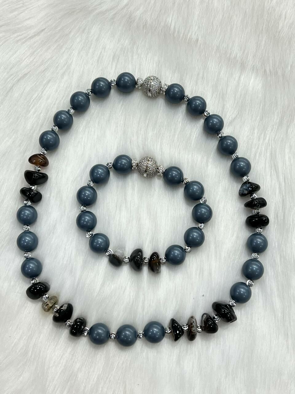 [S] GEMZ & CO NCJS SPAIN PEARLS JEWELLERY/BLUE & SILVER, Z127 (Z127)