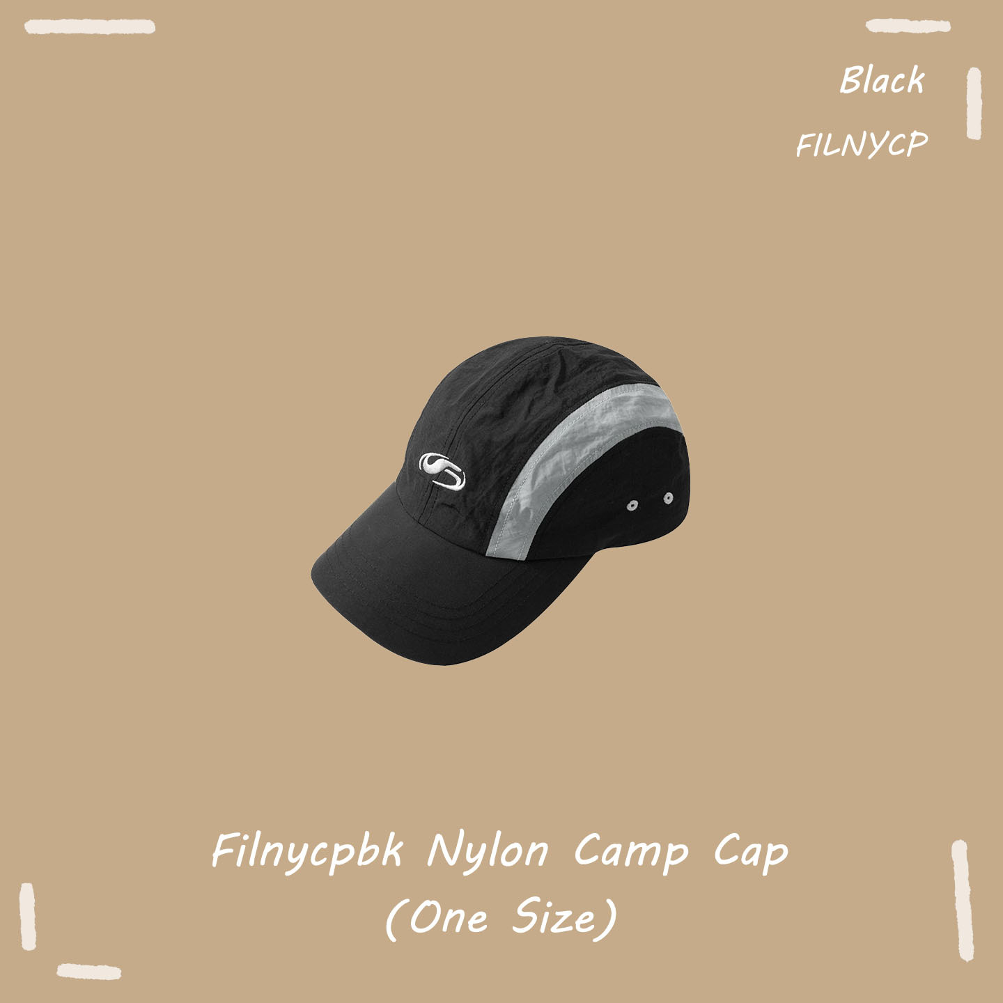 【OWN】FILLUMINATE 透氣 露營 尼龍 老帽 男女同款 魔鬼氈 黑色