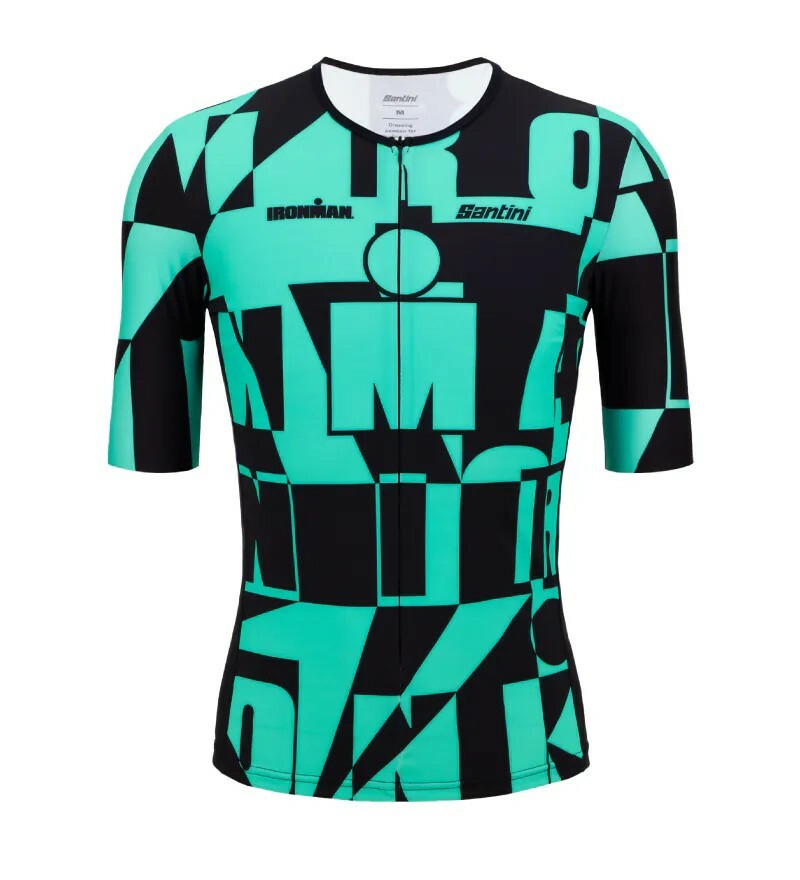 【Santini】謎 兩截式短袖三鐵上衣 - 水綠