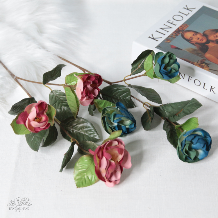 人造花 五彩茶花