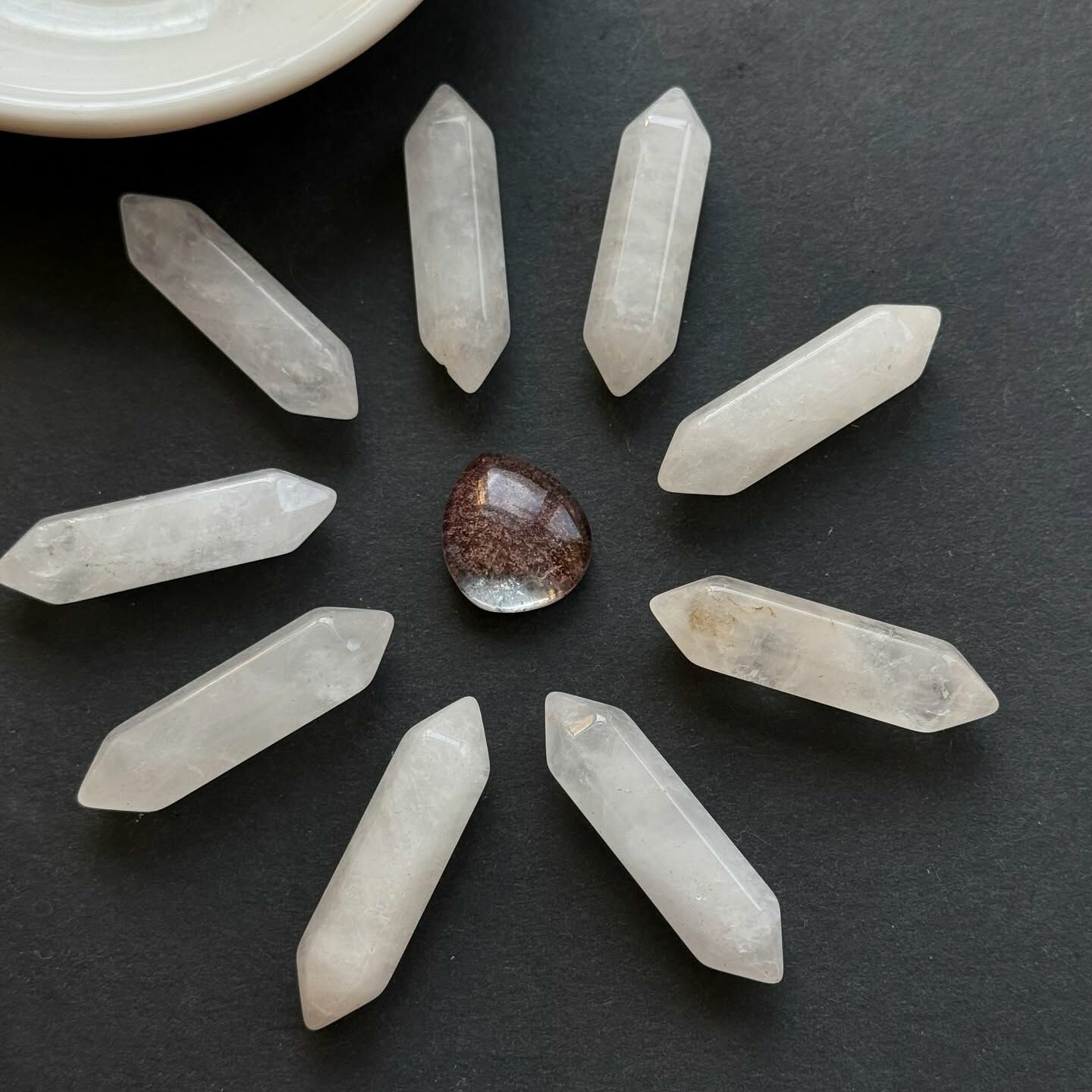 [原石] 白水晶雙尖 水晶擺陣小柱子