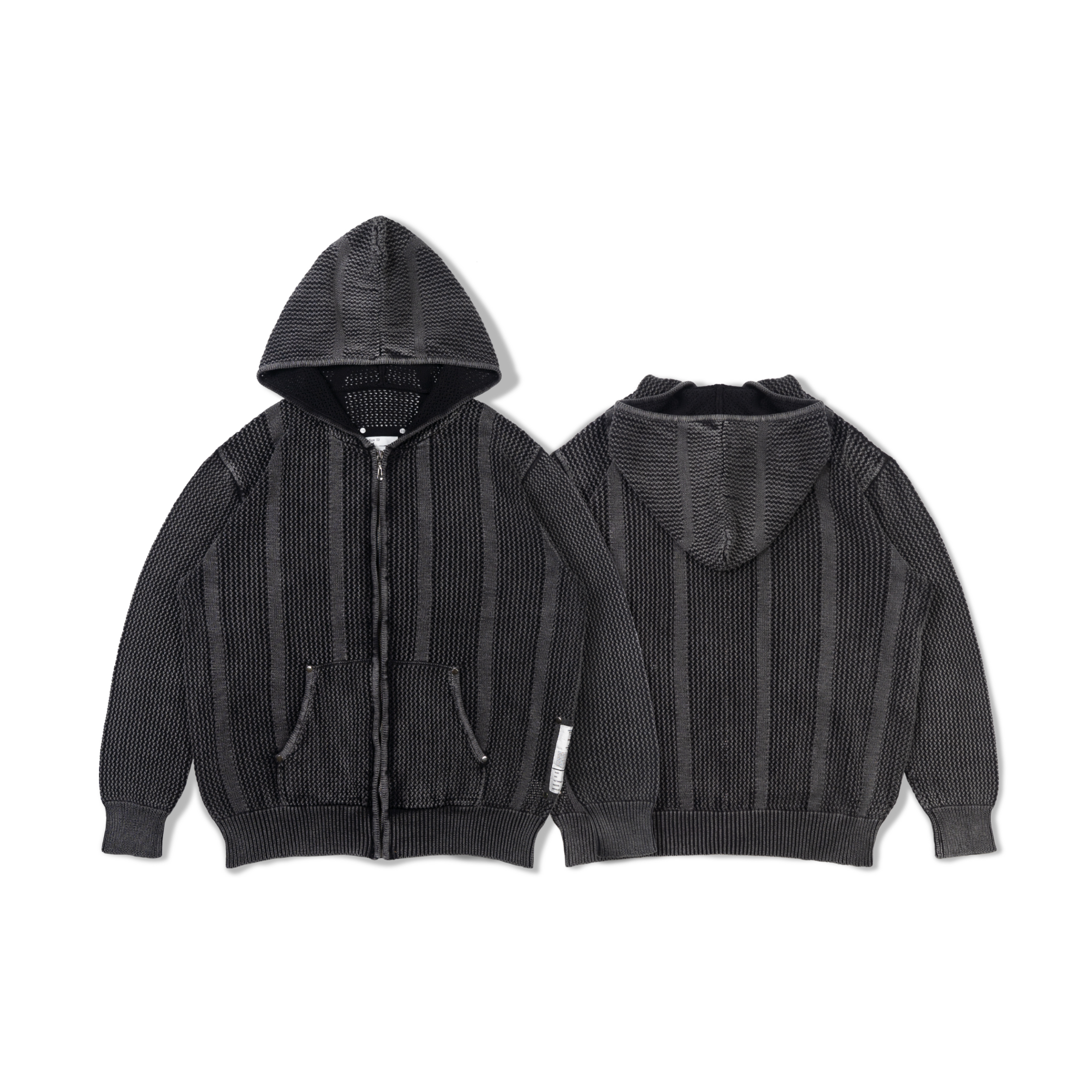 ORDINARY / 水洗漸層針織帽拉 - 水洗黑,水洗藍