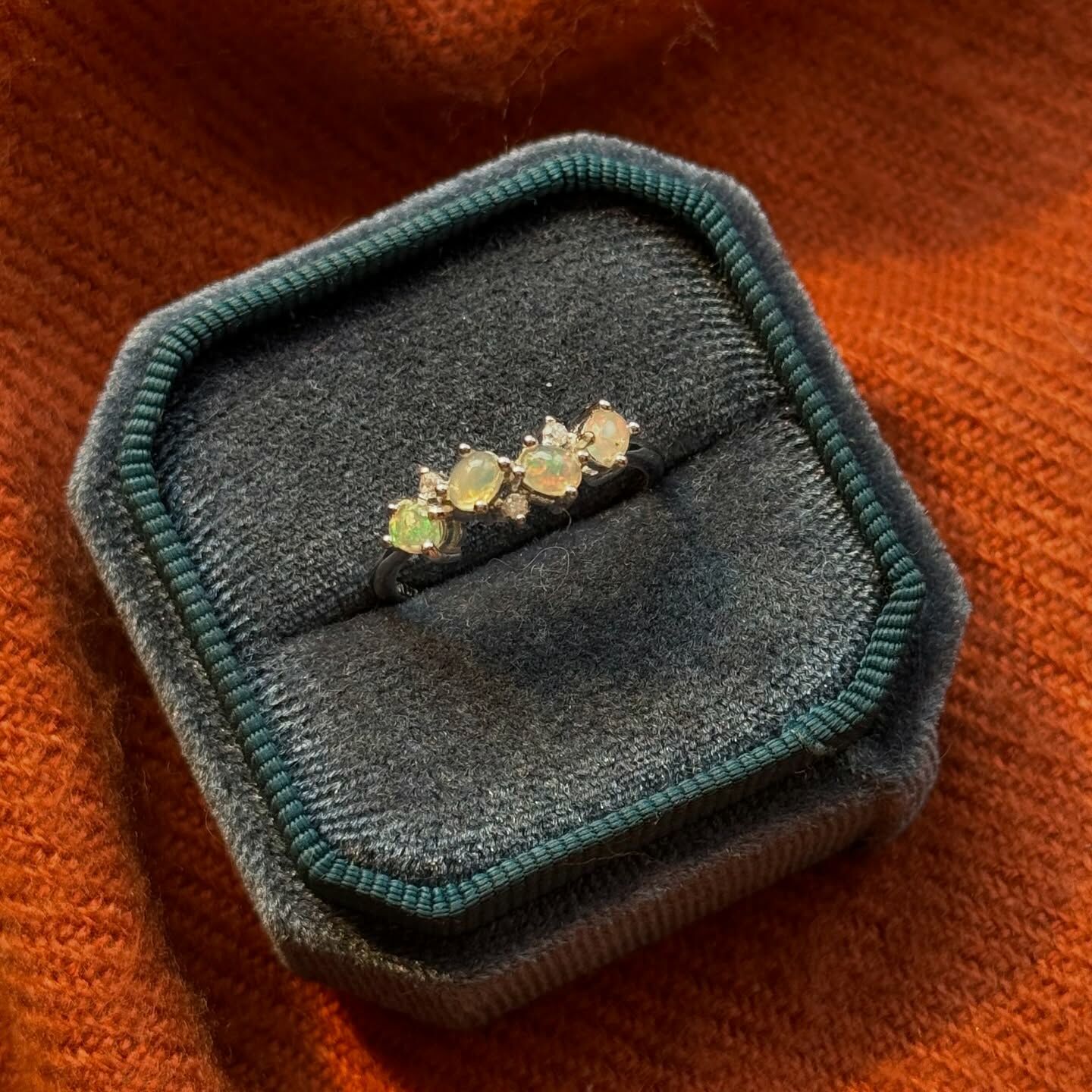 [原石] 衣索比亞蛋白石 925銀戒指（附戒盒）