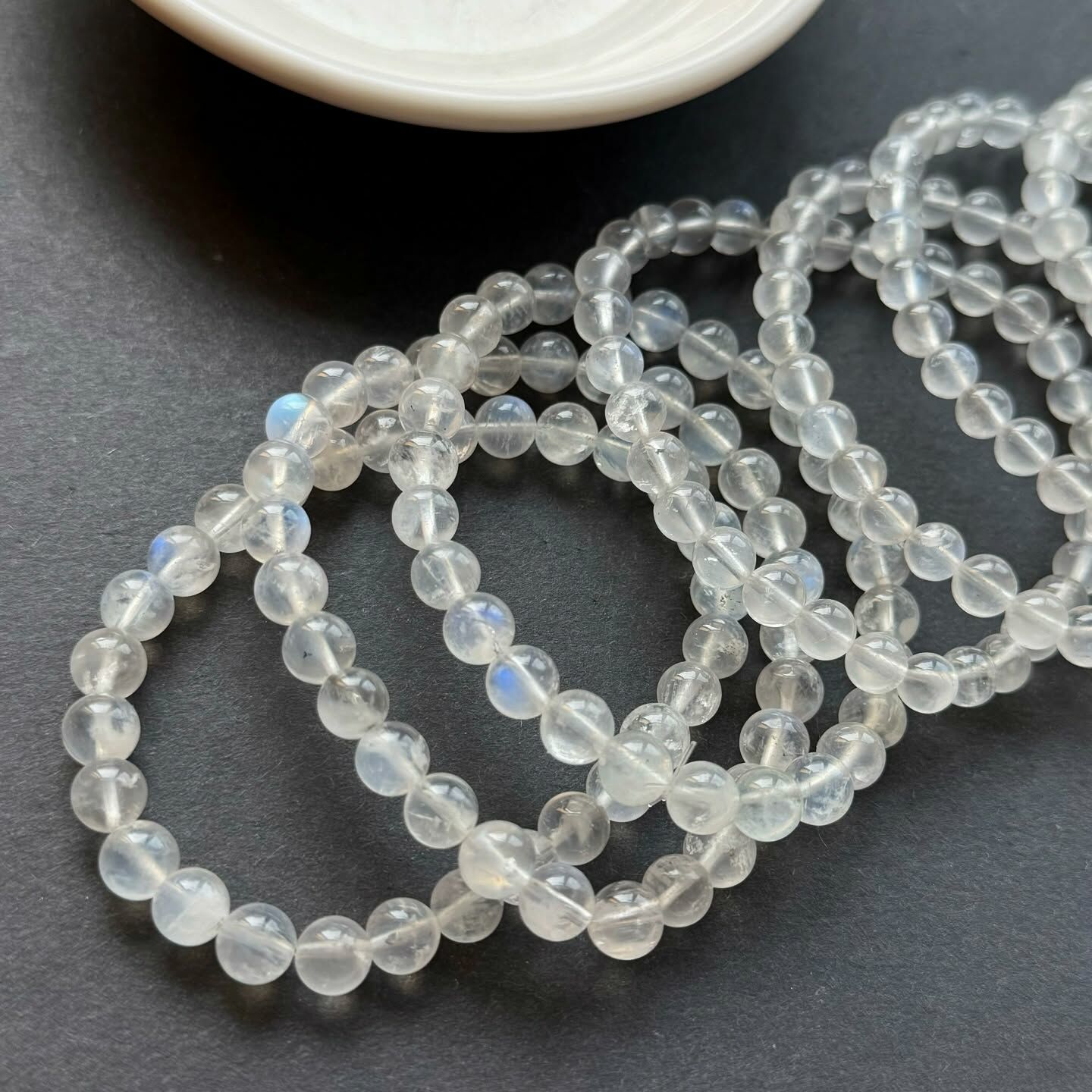 [原石] 月光石 水晶手串 白色水晶手串 白色水晶手鏈