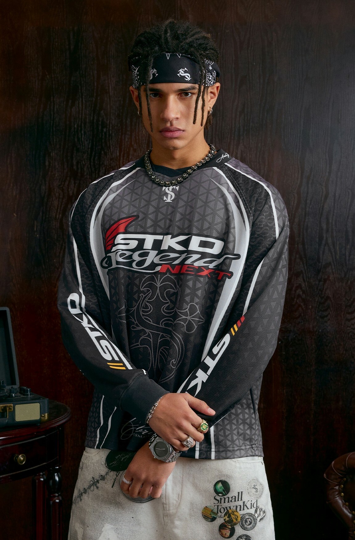 STK SmallTownKid 數位印花 美式復古 長袖球衣