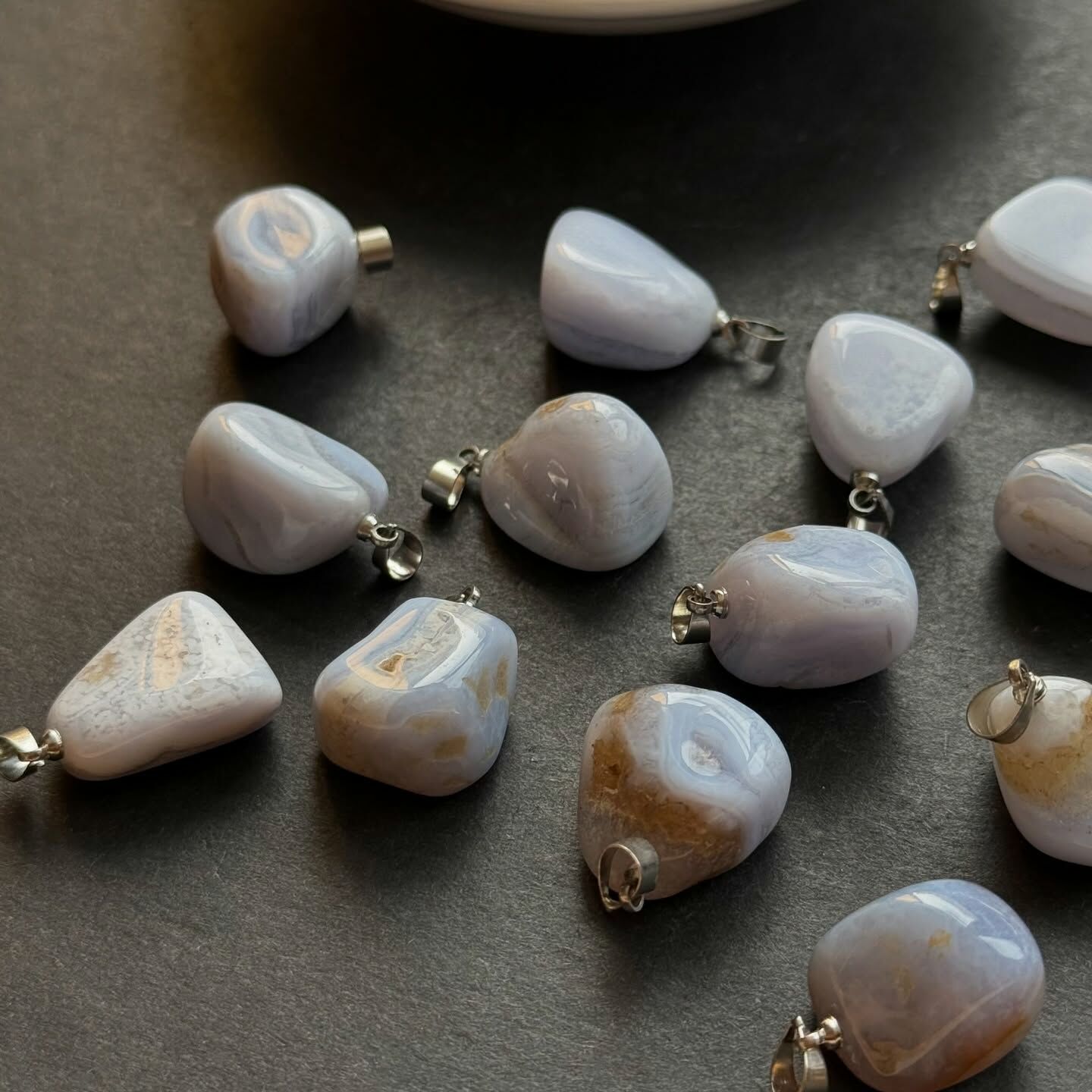 [原石] 藍紋瑪瑙 水晶項鍊吊墜