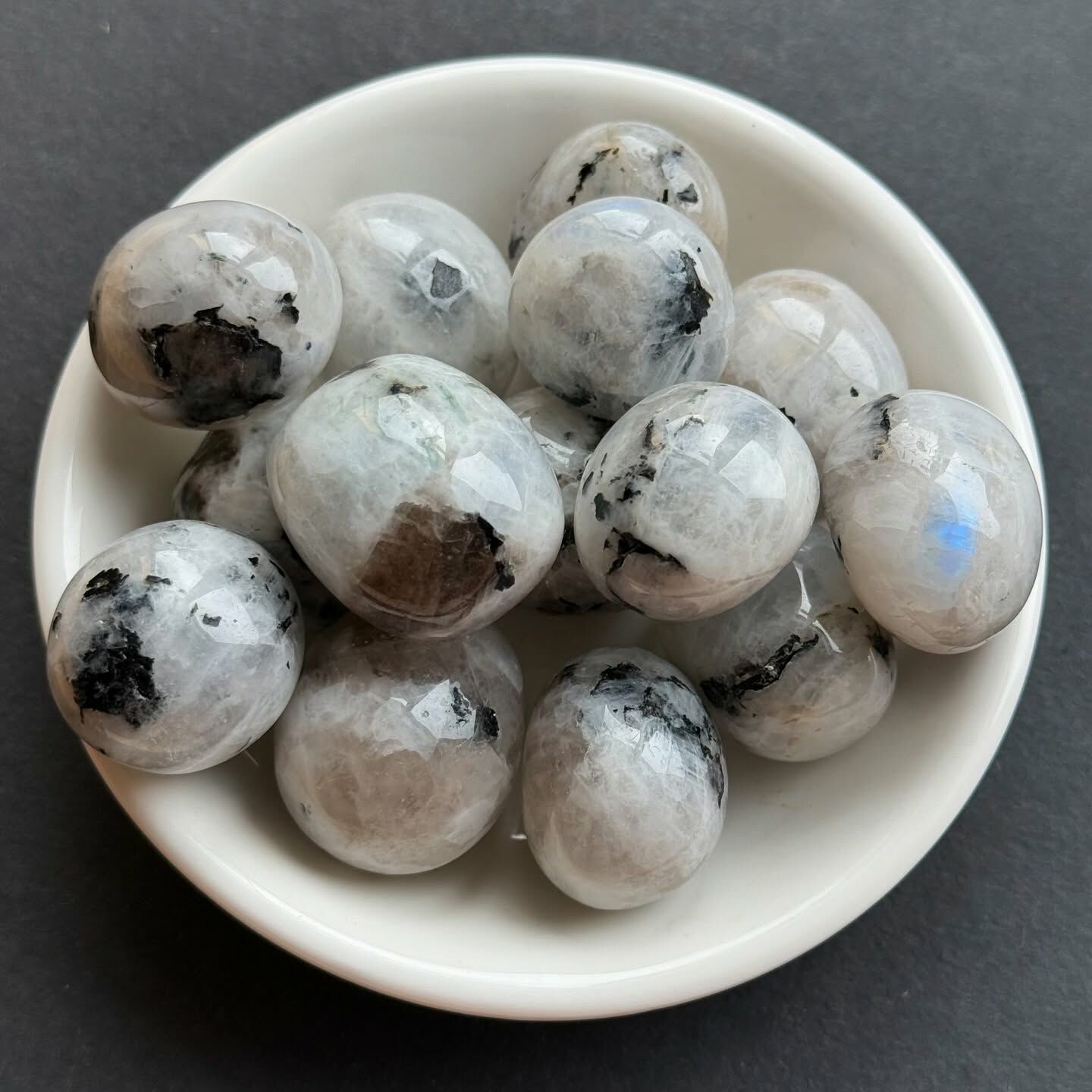 [原石] 印度月光石 水晶滾石