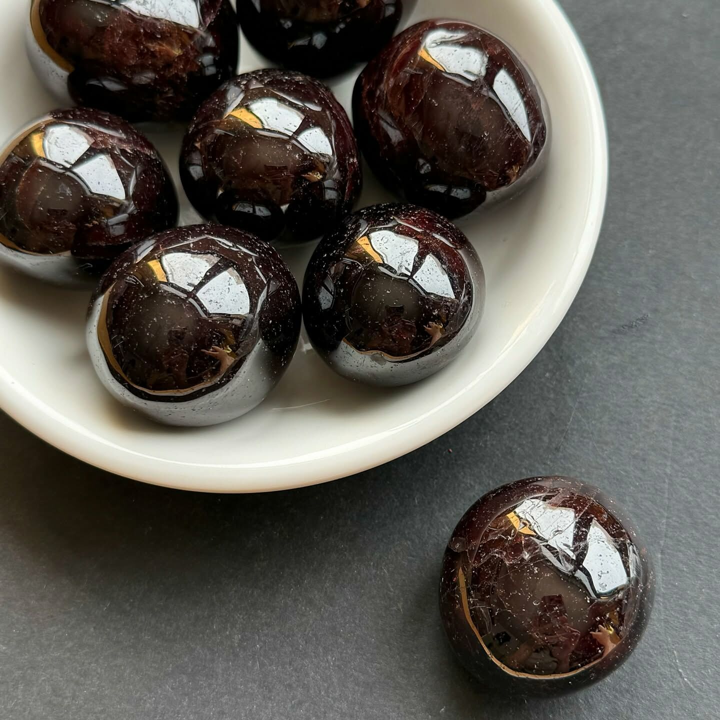 [原石] 石榴石 水晶滾石