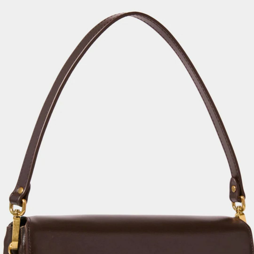 1LT0604-129 LEO AND VIOLETTE Dalia Grained Pebbled Leather 肩帶啡色 LEOV-BANNBG-ELCA (A-EU-E)