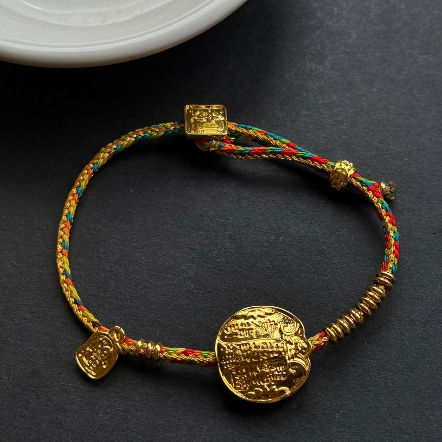 [原石] 五路財神 五色線 招財手鏈