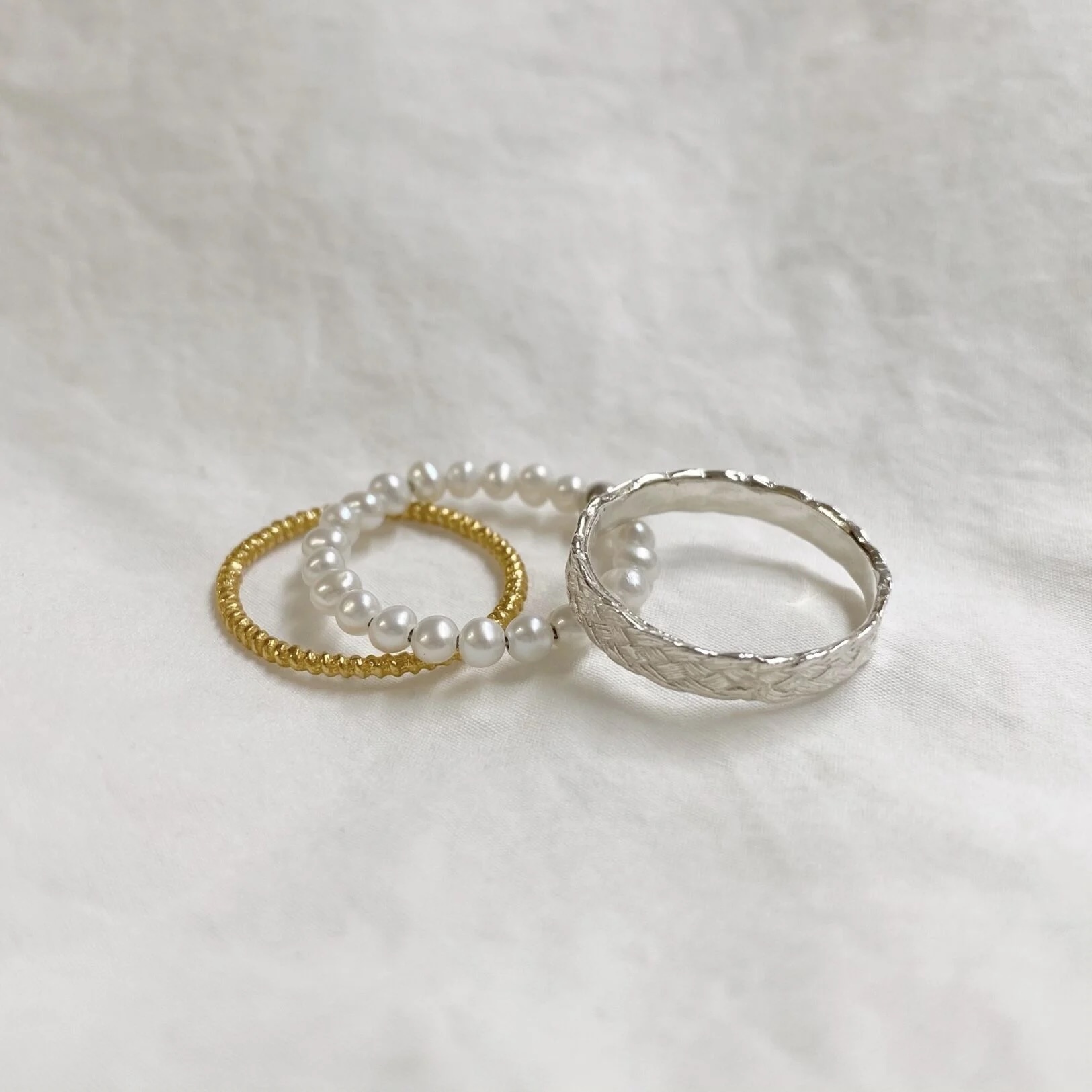 Lace Fissure /Pearl Ring /Set (S)  (silver)｜FLAVOUR