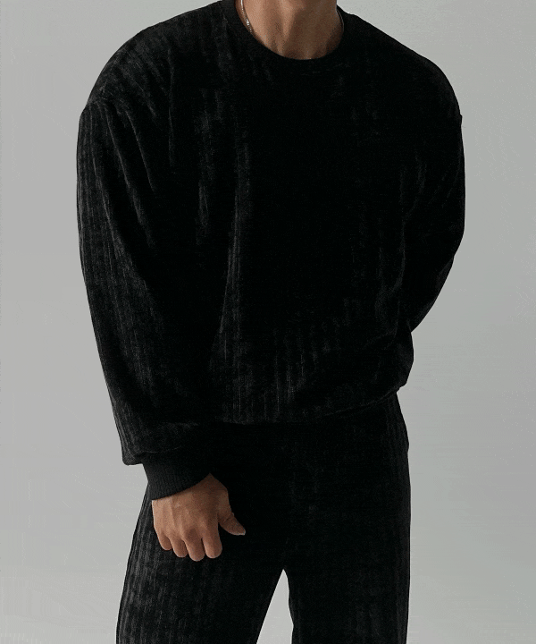 (韓國獨家特價)絲絨肌肉貼合衛衣大學T