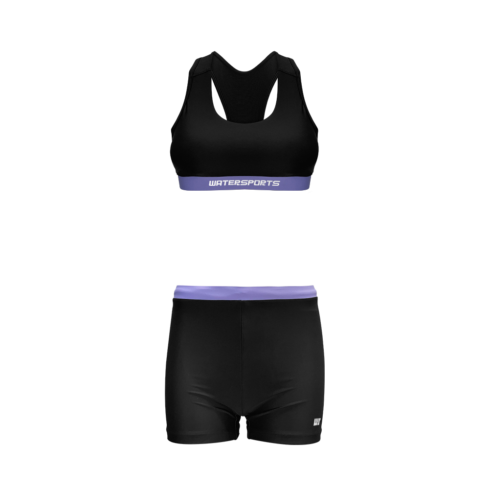 Sea Dive 游泳 Bra Top 套裝 - 黑/紫