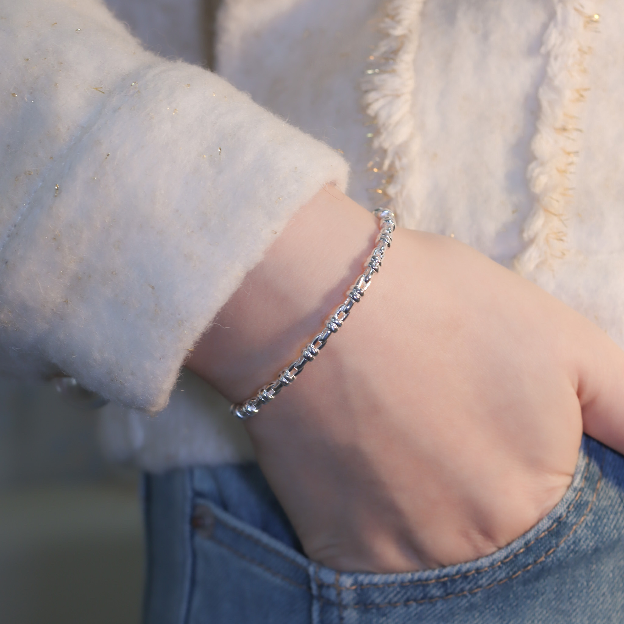 | 925純銀丨日常小扣手鐲  | BR1234 |