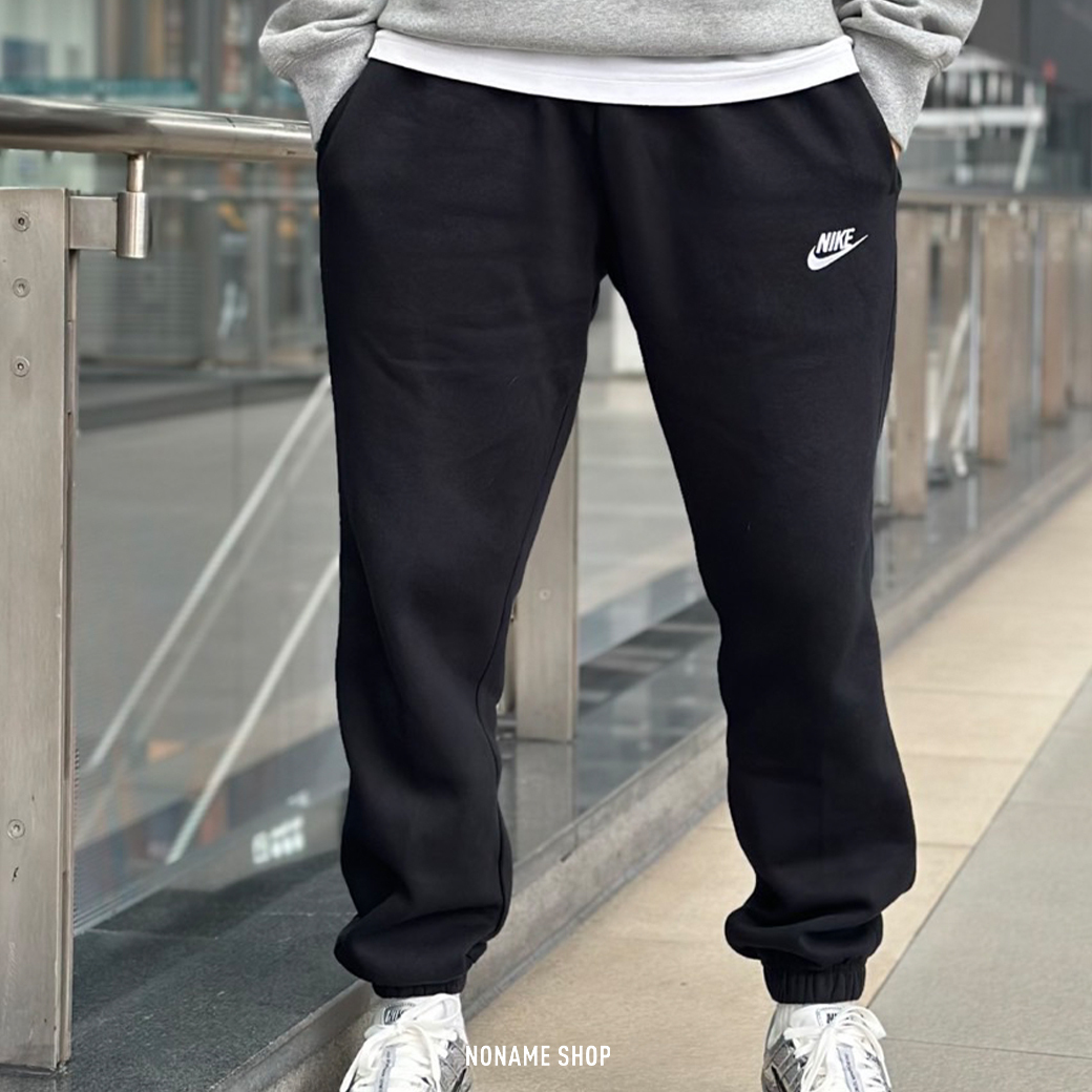 NIKE SPORTSWEAR 刺繡 內刷毛 棉長褲 黑 (男款)