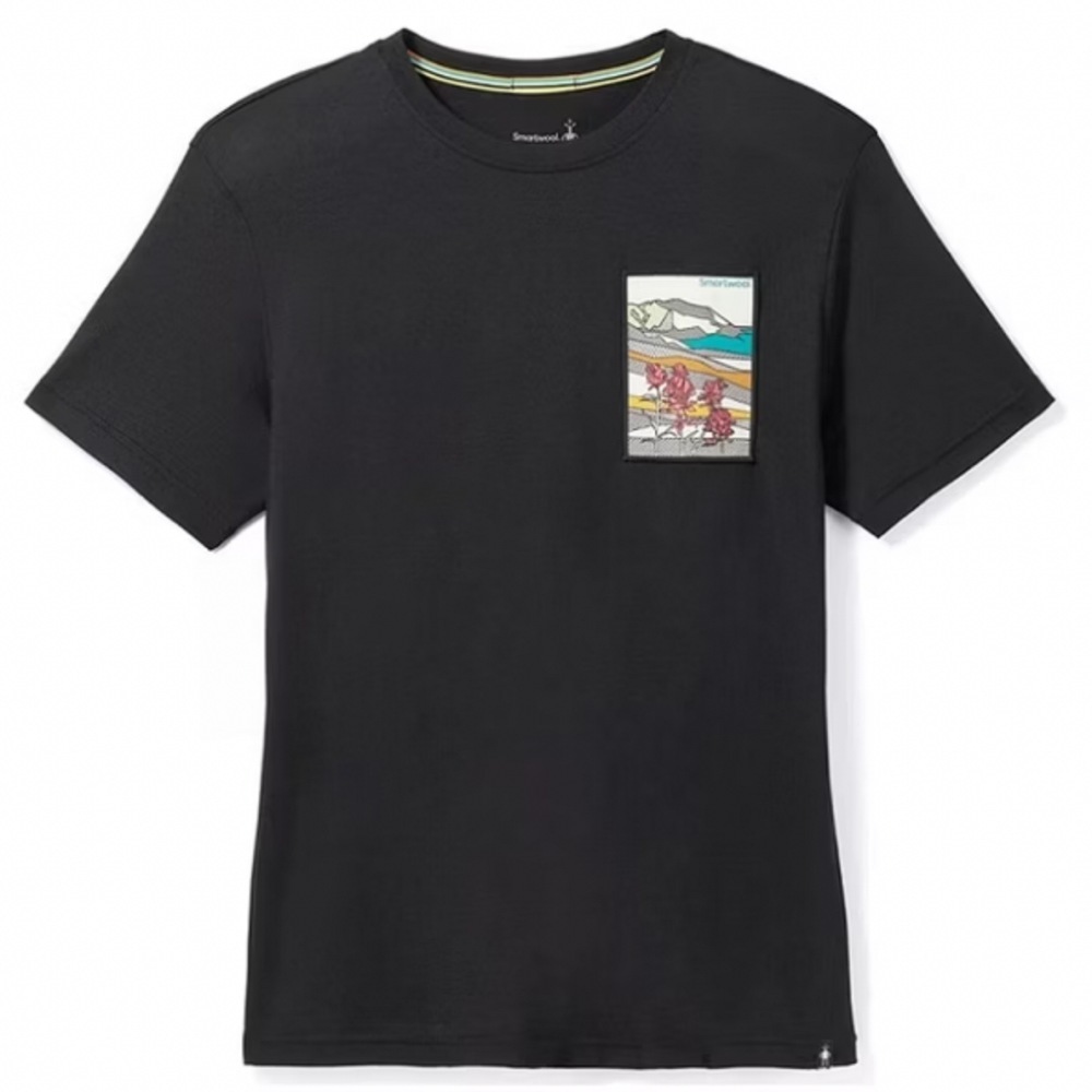 Smartwool 塗鴉短Tee 山頂花朵 黑色 SW018109001