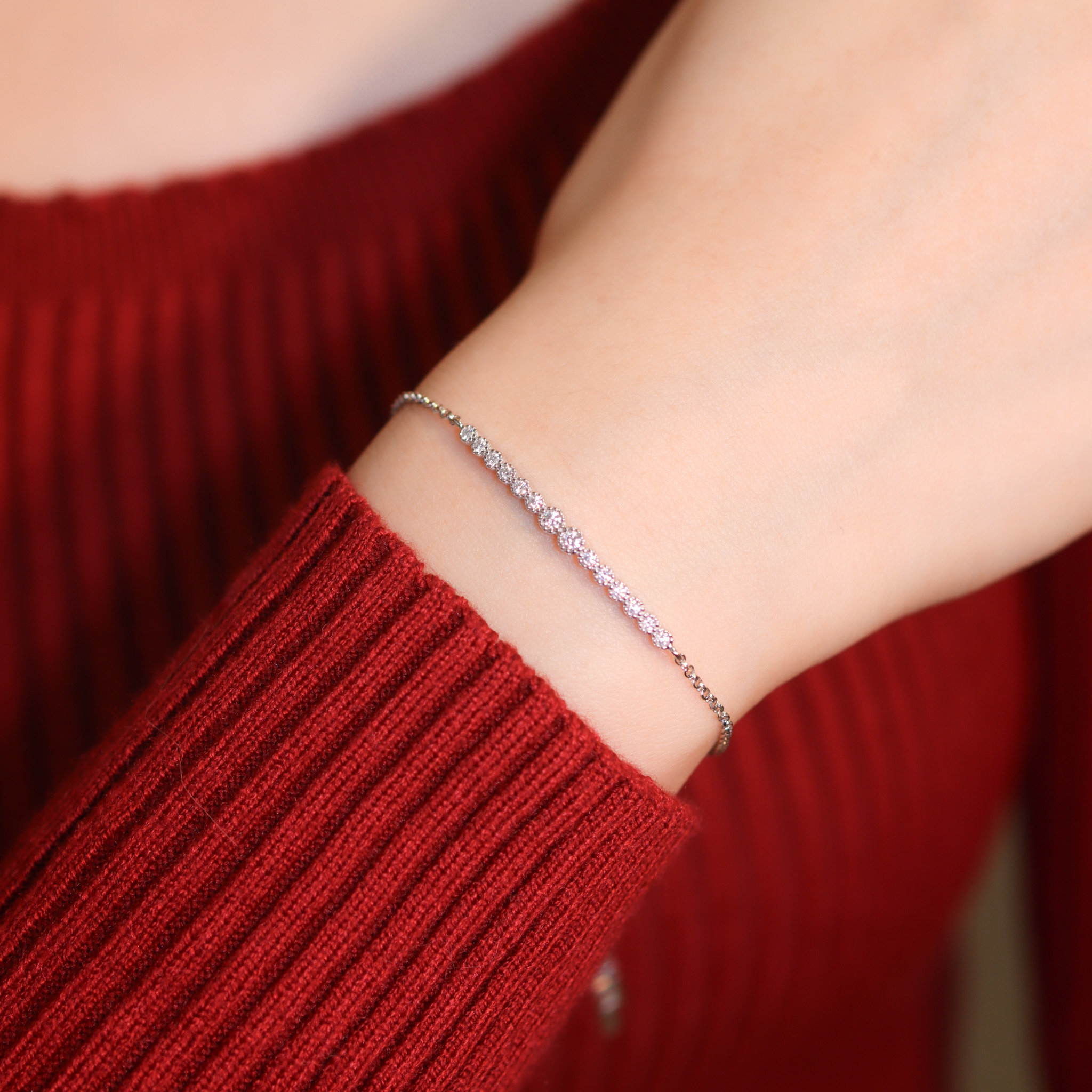 | 925純銀・白金・ 玫瑰金・莫桑石 | 幸福精靈手鏈 (銀/玫瑰金) | BR1246 |