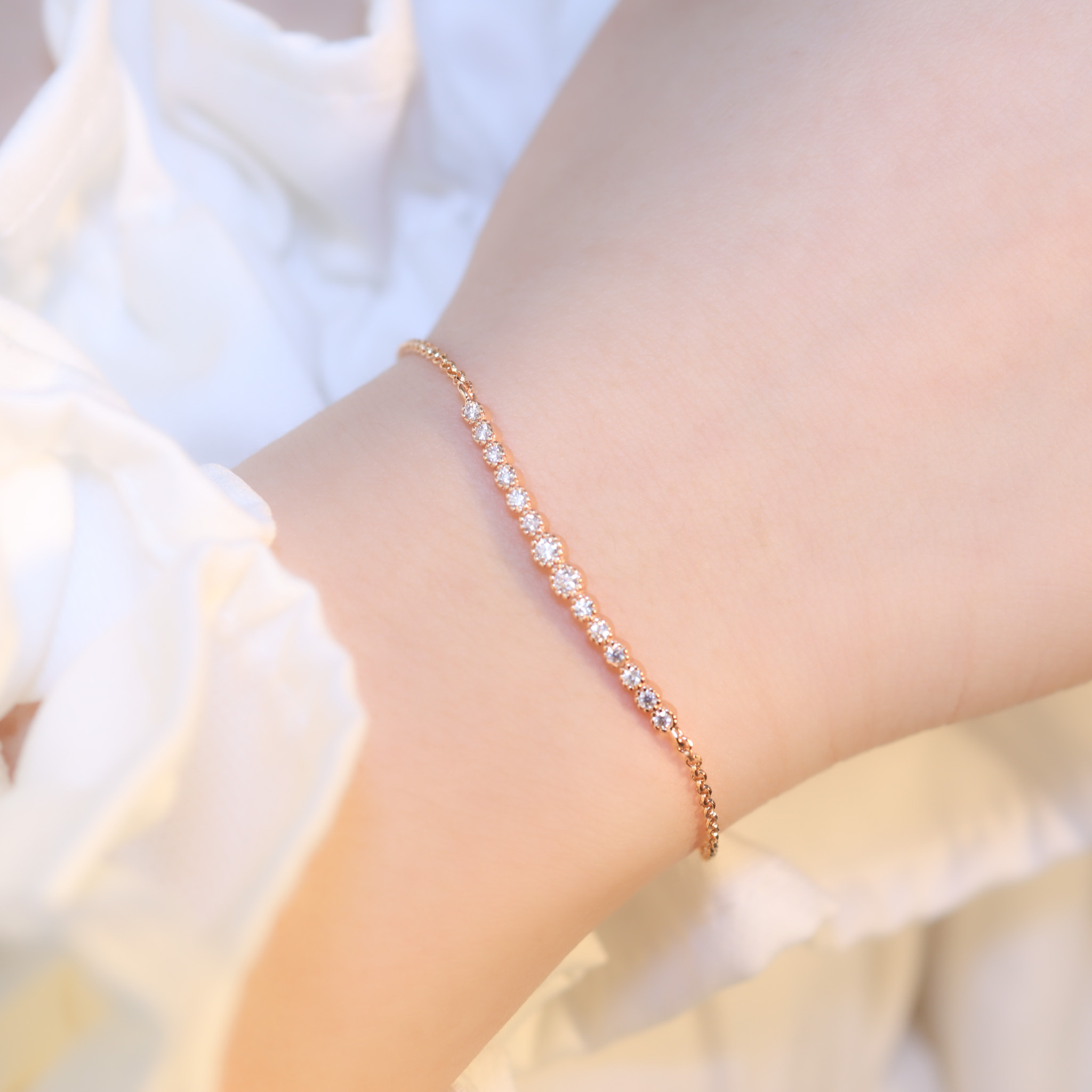 | 925純銀・白金・ 玫瑰金・莫桑石 | 幸福精靈手鏈 (銀/玫瑰金) | BR1246 |