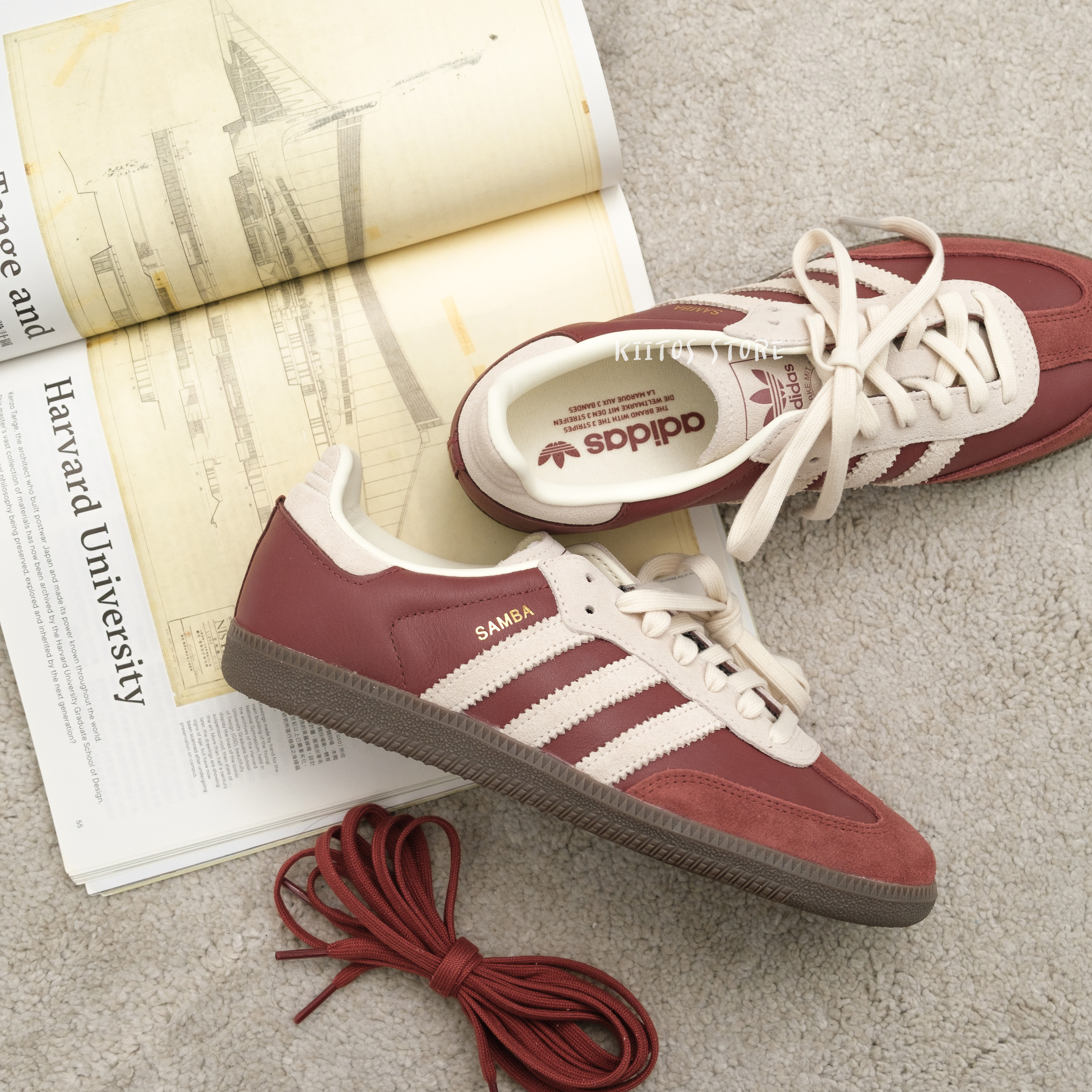 Adidas SAMBA 莓果派對 休閒低幫T頭德訓鞋 JI3216