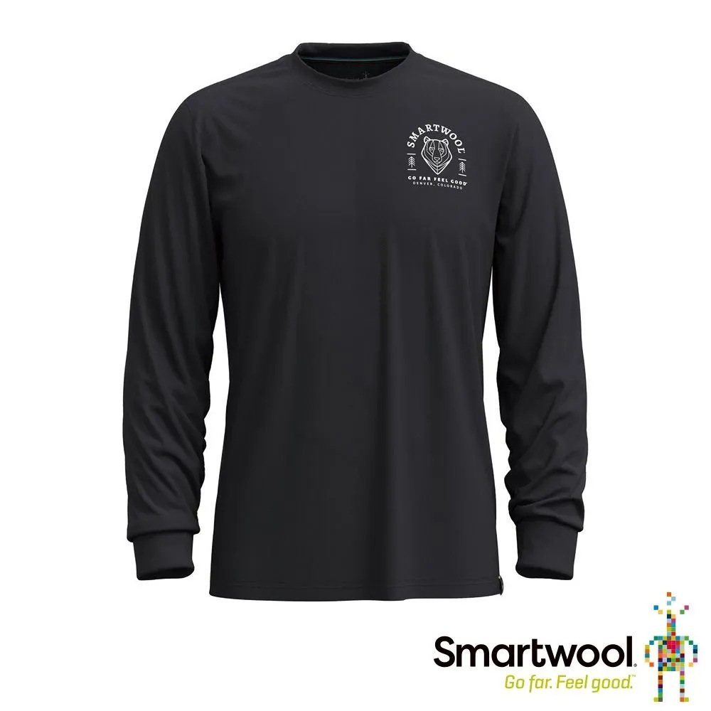 Smartwool Unisex 塗鴉長Tee 熊圖騰 黑色 SW002598001