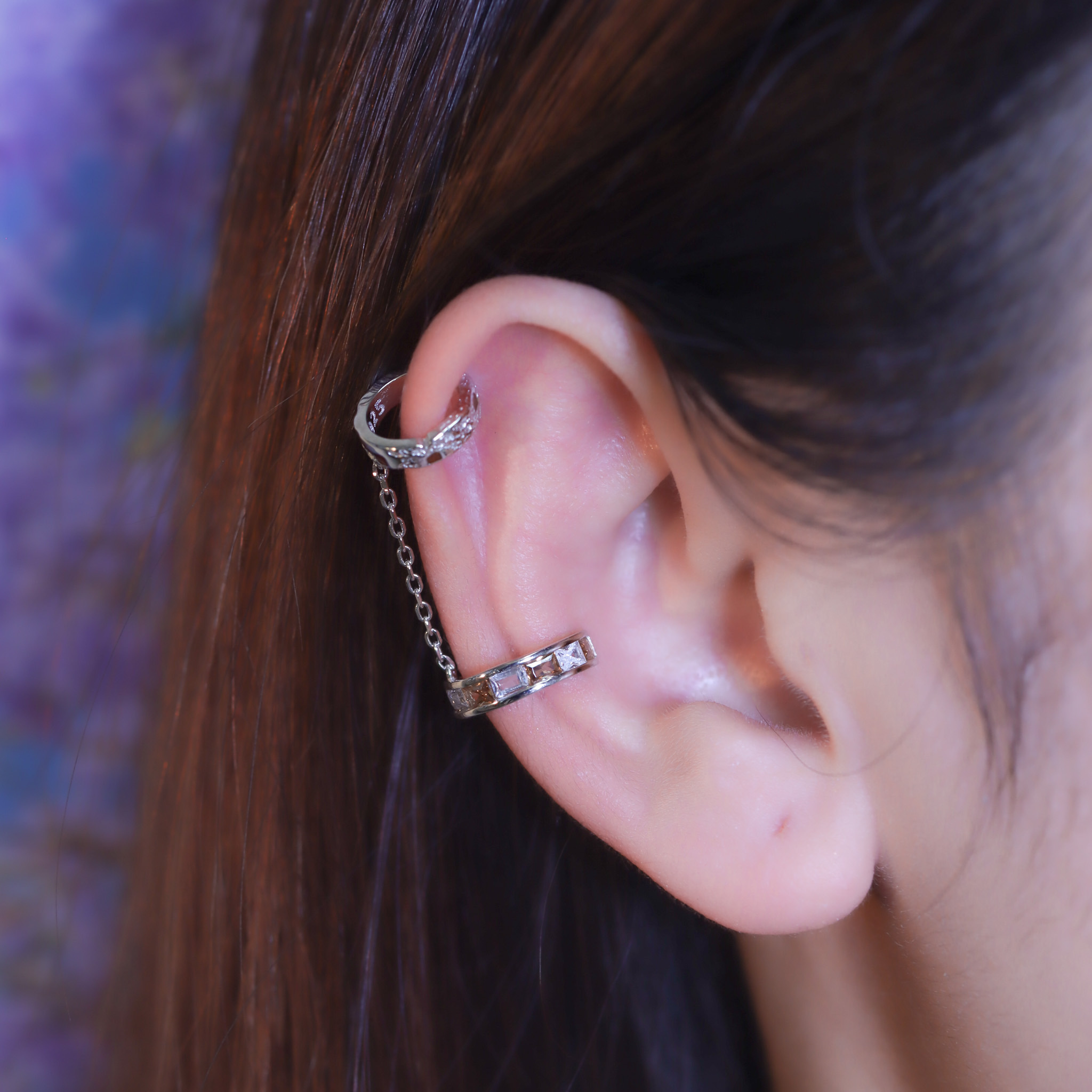 | 925純銀・白金 | 空白格耳夾（單隻） | EA0899 |