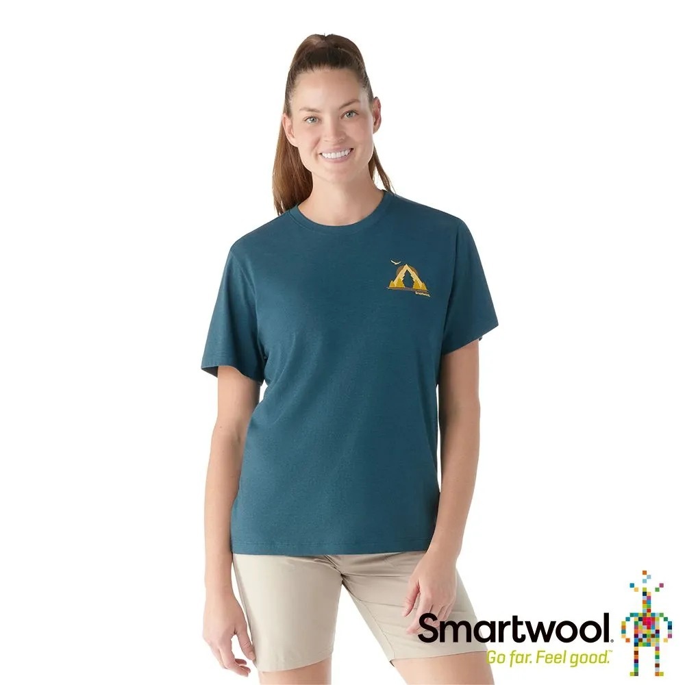 Smartwool Unisex 塗鴉短Tee Go Far Feel Good 暮光藍 SW002365G74
