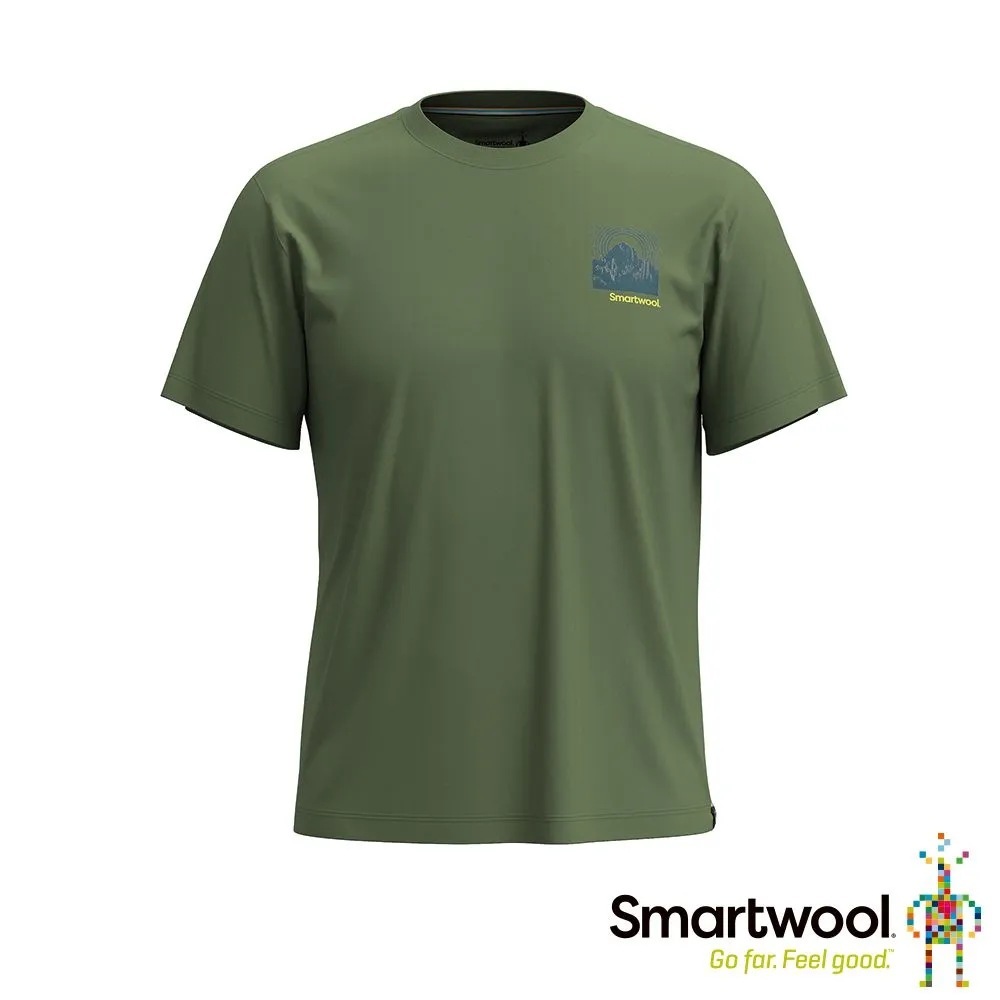 Smartwool Unisex 塗鴉短Tee 森林物種 蕨綠 SW002367N06
