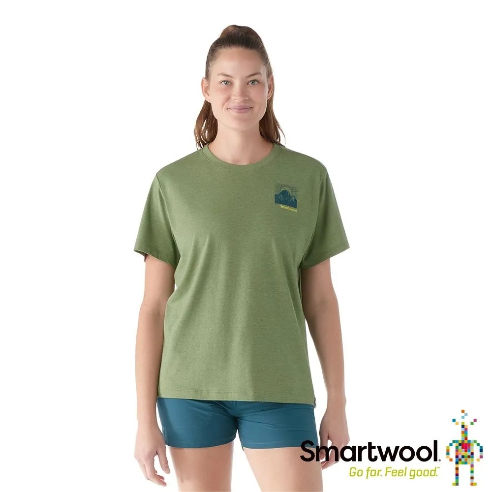 Smartwool Unisex 塗鴉短Tee 森林物種 蕨綠 SW002367N06