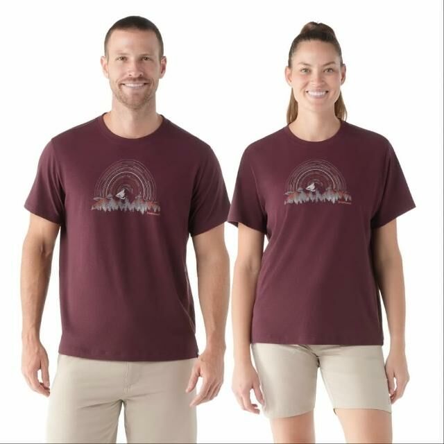 Smartwool Unisex 塗鴉短Tee 永夜山林 茄子色 SW002455L83